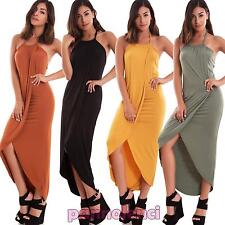 Vestito donna abito lungo spacco portafoglio copricostume sexy nuovo CJ-2243