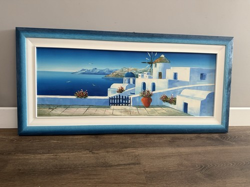 Quadro olio tela santorini - quadro,