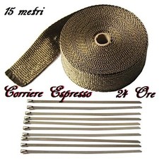 15 mt di benda termica auto/moto bende termiche collettori fibra in titanium *