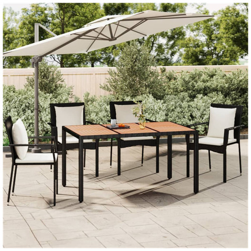 Garden table 150x90x75cm black - garden,