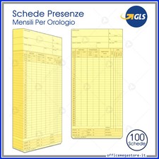 Schede Orologio presenze mensili personale dipendente cartellino da timbrare 