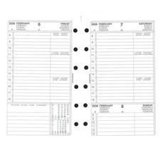 Ricambio Agenda Anelli Anno 2026, Planning Giornaliero 127x81 mm. Greenwitich