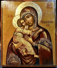 Antica icona russa - "madre, di