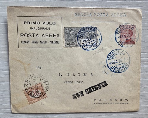 Busta regno primo volo - primo, genova