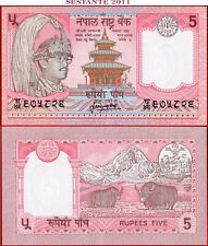 Insegna NEPAL 5 RUPIE nd 1985 2000 13 P 30a (5) UNC spedizione gratuita da 100$
