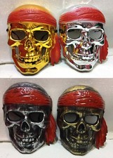 CARNEVALE HALLOWEEN MASCHERA TESCHIO PIRATA PIRATE SKULL MASK PLASTIC