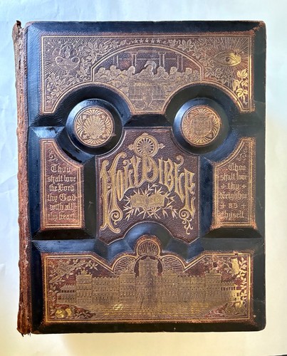 Antique holy bible - antique, pictoral