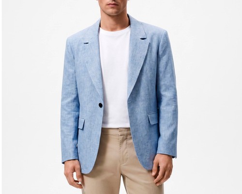 Giacca blazer blu - uomo, misto