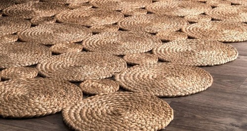 Tappeto con cerchi iuta - con,