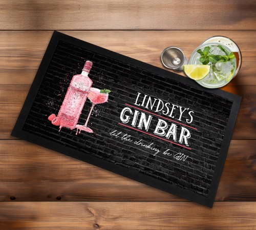 Personalised bar mat gin - mat,