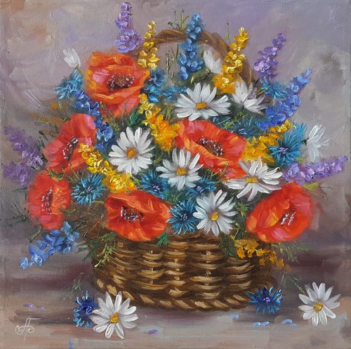 Cesto fiori selvatici - , estivo