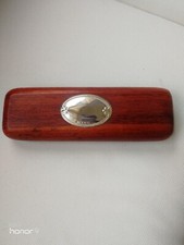 Penna a sfera artigianale custodia in legno e argento