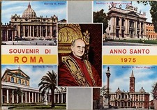 Cartolina Roma Anno Santo 1975 papa san Paolo VI Montini non viaggiata