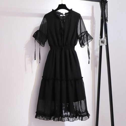Donna chiffon abito orlo - donna,
