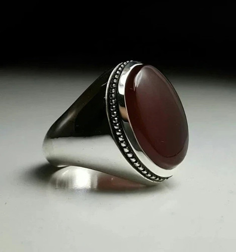 Anello aqeeq yemenita rosso - anello,