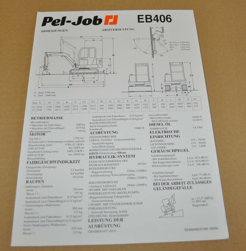 Brochure specifiche escavatore