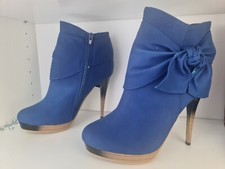 Stivaletti tacco alto plateau stiletto blu elettrico Vivid misura 4