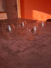 4 calici  Courvoisier Brandy Napoleon Cognac bicchieri vintage