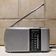 SONY ICF-8 Radio Vintage AM FM Portatile Radio Tascabile Grigia FUNZIONANTE