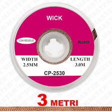 TRECCIA DISSALDANTE RETE RIMOZIONE STAGNO TRECCIA DI RAME - 2,5mm x 3 METRI