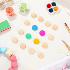  200 pezzi di mezze sfere di legno naturali non finite, senza fori, perline di