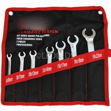 SET 7 PZ CHIAVI ESAGONALI APERTE RACCORDI TUBI FRENI PIEGATE TUBO FRENO 6-22 MM