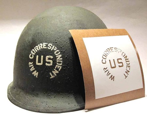 War correspondent helmet - war,