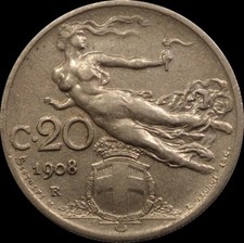 Italy Kingdom 1908 20