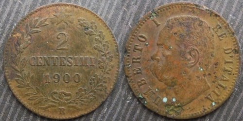 Italy centesimi 1900 r - italy,