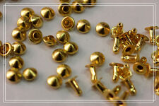 GRANDE PROMOZIONE! 300pz borchie 6mm a cono con rivetto+6pz borchie teschio ORO
