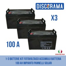 1-3 BATTERIE KIT FOTOVOLTAICO ACCUMULO BATTERIA 100 AH IMPIANTO PANNELLI SOLARI