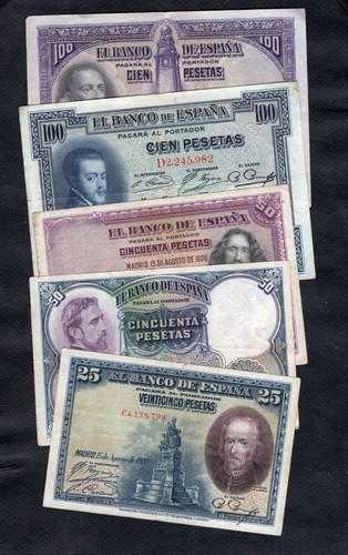 Espagne billets différents - 5,
