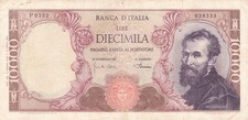 10.000 LIRE MICHELANGELO Decreto 04/01/1968  @ITALY@