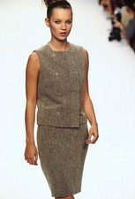 Gonna gilet lana testurizzata