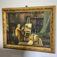 Antico dipinto olio su tavola