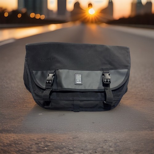 Borsa messenger cromata nera