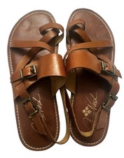 Sandali Patricia Nash Fidella in pelle con cinturino e cinturino punta marrone anello 7,5