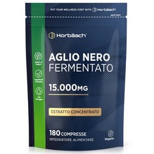 Aglio Nero Fermentato 15000mg 180 Compresse Vegane Integratore Inodore e Senza