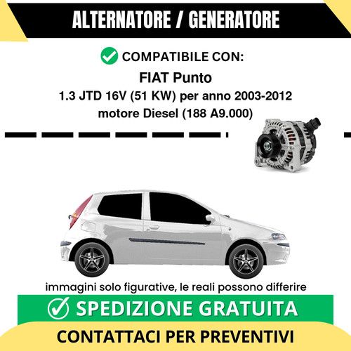 Alternatore fiat punto jtd - punto, 1.3