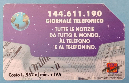 Scheda telefonica giornale - telefonica,