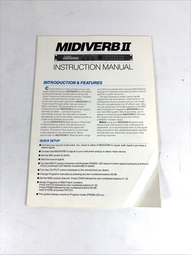 Alesis midiverb manuale - alesis,