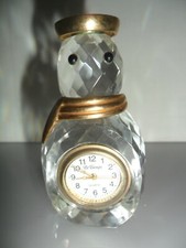 SWAROVSKI Crystal PUPAZZO DI NEVE CON OROLOGIO OGGETTO DA COLLEZIONE 