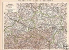 Oberösterreich Bassa Austria Vecchio Cartina Geografica Circa 1904 Innviertel