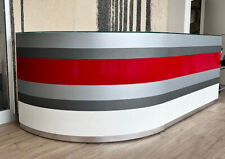 BANCO NEGOZIO/RECEPTION USATO COLORE GRIGIO 160+180X70X107 CON PIANO IN VETRO