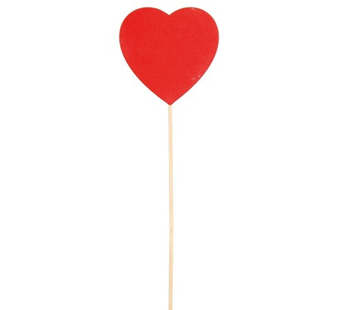 Pick cuore legno 30 - pz,