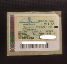 Marca da bollo 14,62 euro  telematica nuova 12 Novembre 2009 (12/11/2009)