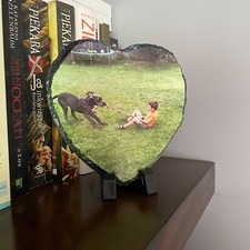 Foto personalizzata cuore ardesia regalo ricordo pietra matrimonio immagine regalo