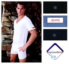 3 PEZZI T SHIRT MAGLIA INTIMA UOMO NAVIGARE SCOLLO V PROFONDO COTONE 100% 515