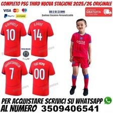Terza Maglia Psg Paris Saint Germain Bambino 2025 2026 Rossa Third Nuova Bimbo