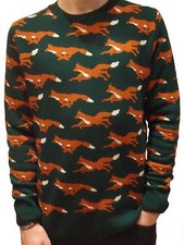 Maglione Fox Da Corsa Retro Indie Vtg Nuovo Da Uomo